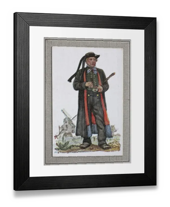 Framed Print : Traditional costumes in Germany in the 19th century