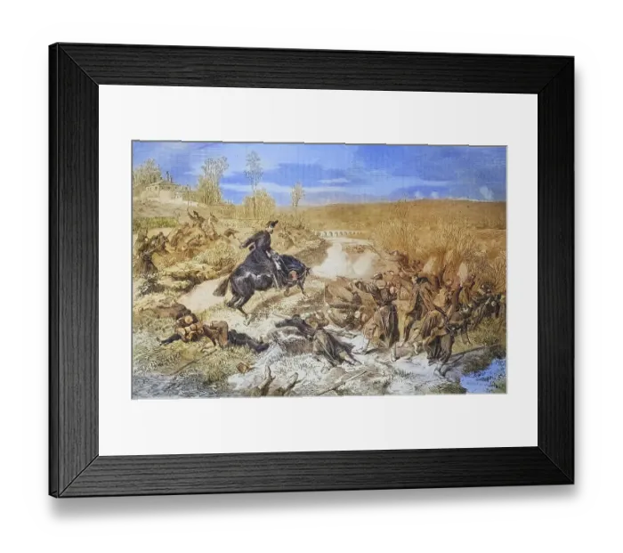 Framed Print : Battle scene, illustrated war history