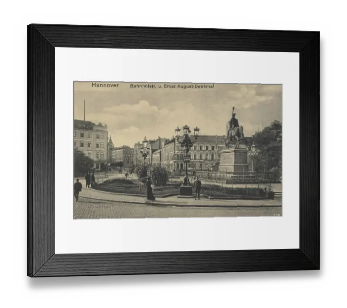 Framed Print : Bahnhofstrasse and Ernst August Monument