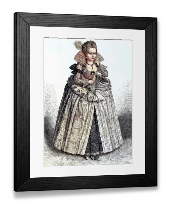 Framed Print : A lady-in-waiting from the time of Queen Elizabeth of England Framed Print : A lady-in-waiting from the time of Queen Elizabeth of England