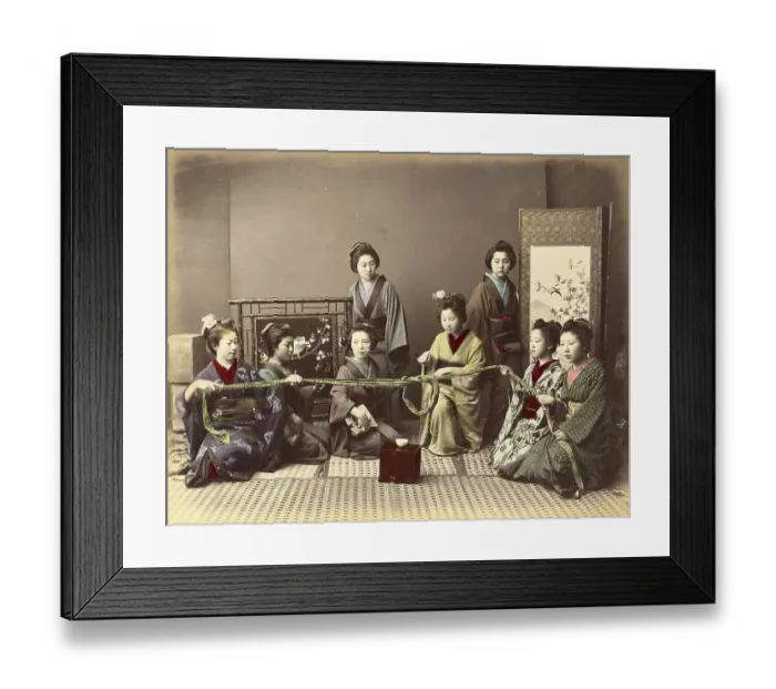 Framed Print : Konkonchiki, Japanese woman at a parlour game Framed Print : Konkonchiki, Japanese woman at a parlour game