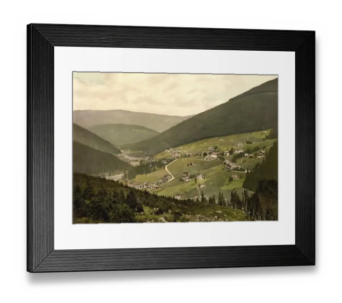 Framed Print : Erdmannsdorf and the Elbe Valley in the Silesian Giant Mountains Framed Print : Erdmannsdorf and the Elbe Valley in the Silesian Giant Mountains