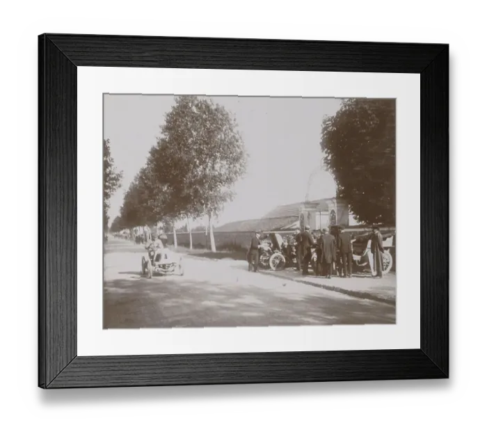Framed Print : History of the automobile, spectators and participants of the Paris-Vienne race