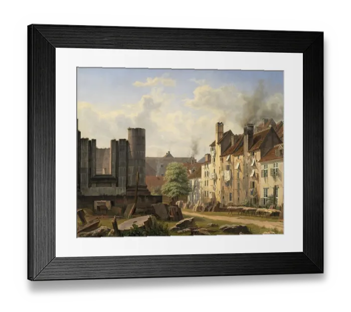 Framed Print : View of the Marmorpladsen with the ruins of the unfinished Frederik's Church in Copenhagen Framed Print : View of the Marmorpladsen with the ruins of the unfinished Frederik's Church in Copenhagen