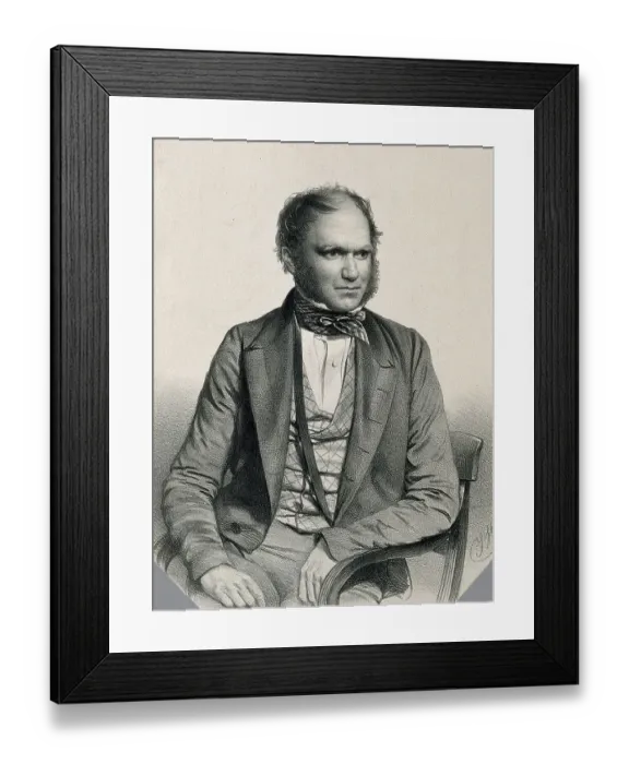 Framed Print : Charles Robert Darwin (12 February 1809 - 19 April 1882) was a British naturalist