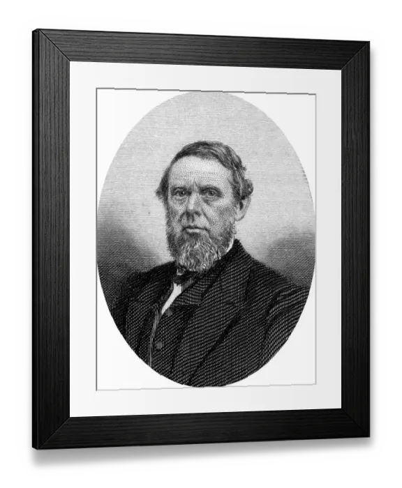Framed Print : Engraving of James Harlan (August 26)