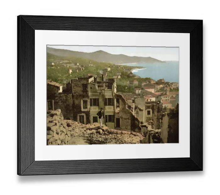 Framed Print : Old Town Panorama, San Remo, Riviera