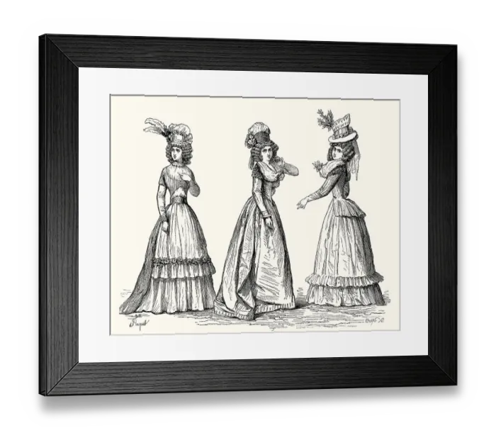 Framed Print : Women's fashion, 18th century Framed Print : Women's fashion, 18th century