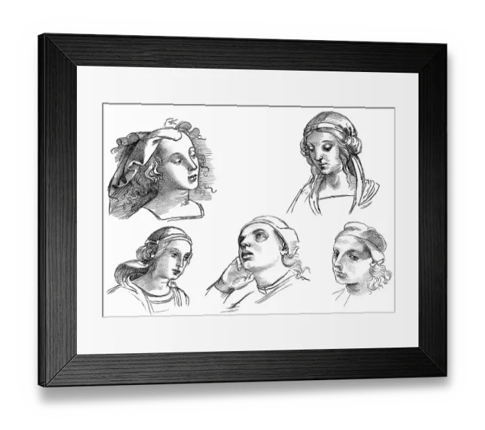Framed Print : Skizzen des italienischen Malers und Architekten Raphael