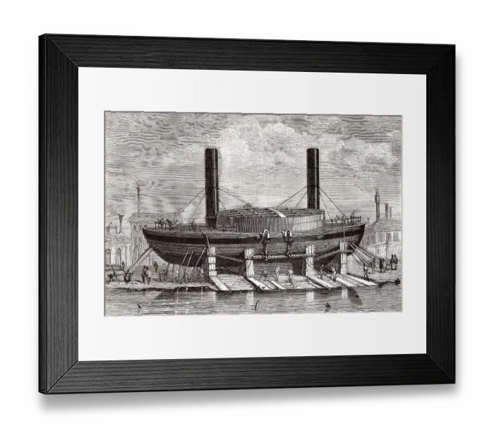 Framed Print : Witse-Admiral Popow, Kriegsschiffsentwurf von Andrej Alexandrowitsch Popow