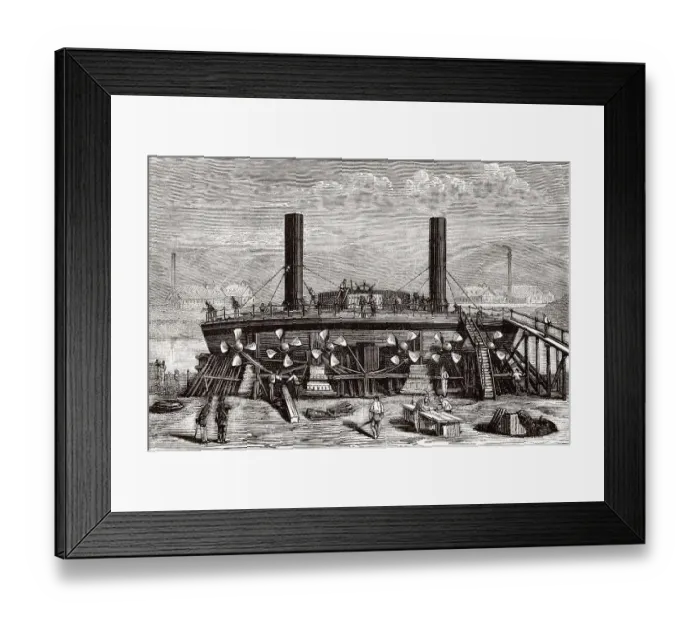 Framed Print : Witse-Admiral Popow, Kriegsschiffsentwurf von Andrej Alexandrowitsch Popow