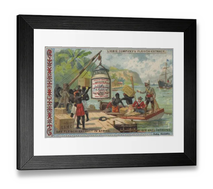 Framed Print : Series Export of Liebig meat extract to Africa