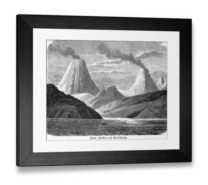 Framed Print : Kamchatka, peninsula, active volcanoes