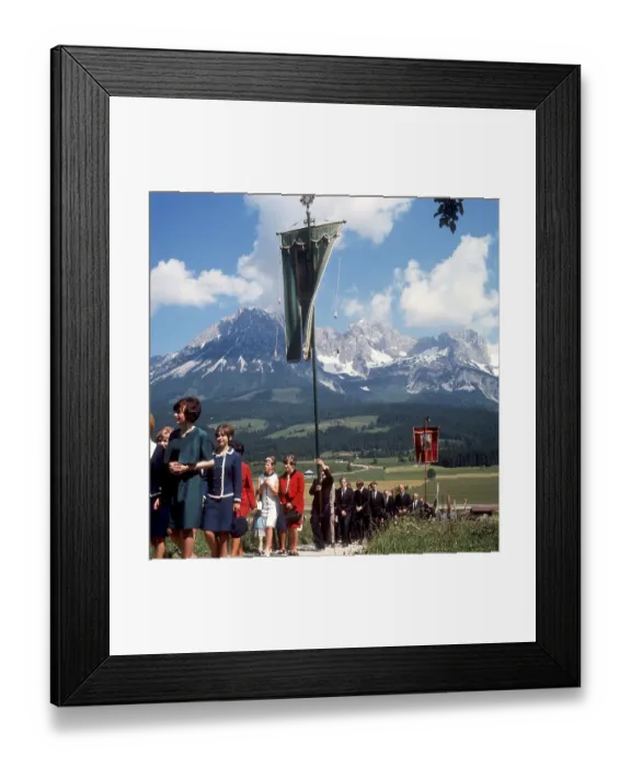Framed Print : Corpus Christi procession in front of the Wilder Kaiser Framed Print : Corpus Christi procession in front of the Wilder Kaiser