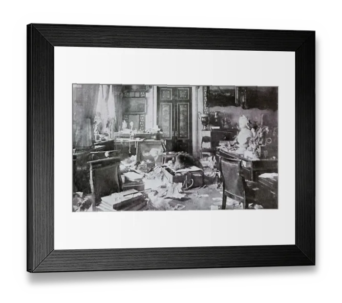 Framed Print : Office of Tsar Alexander II after the sack of the Winter Palace Framed Print : Office of Tsar Alexander II after the sack of the Winter Palace