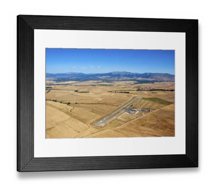 Framed Print : Aerial view of Fuentemilanos airfield