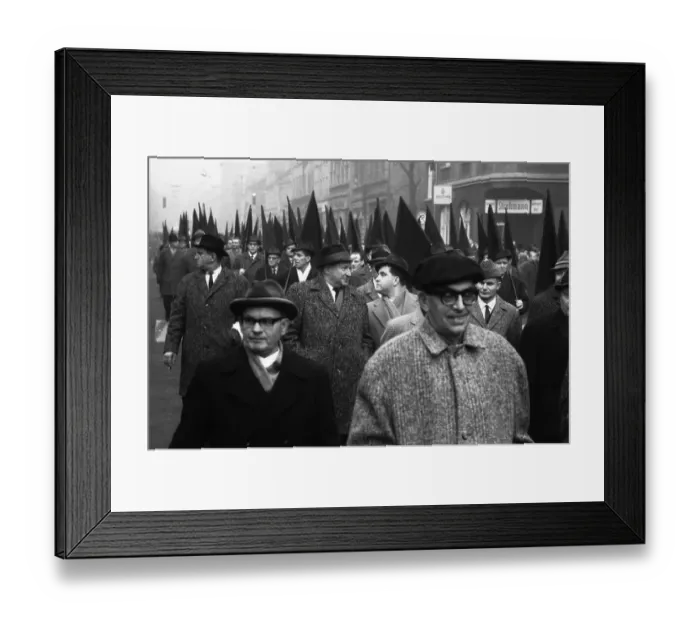 Framed Print : With black flags
