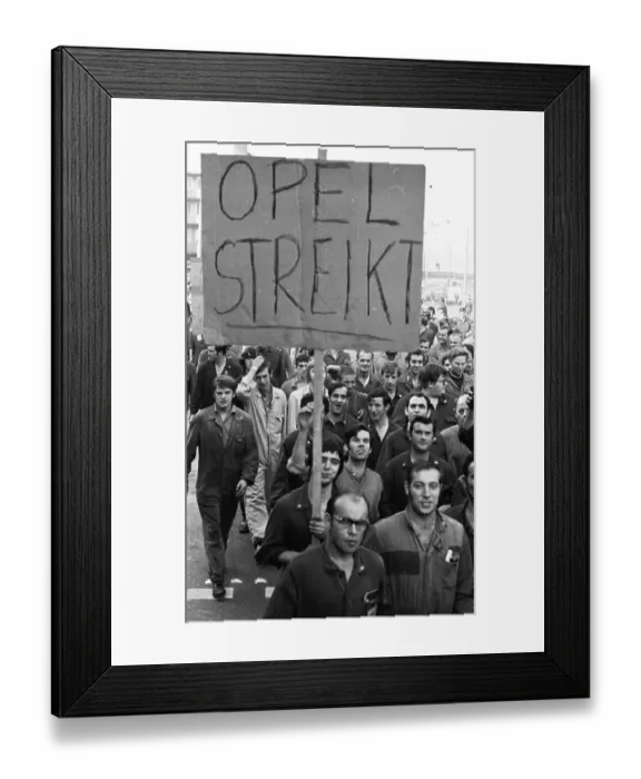 Framed Print : The spontaneous strikes, here at Opel in Bochum on 15