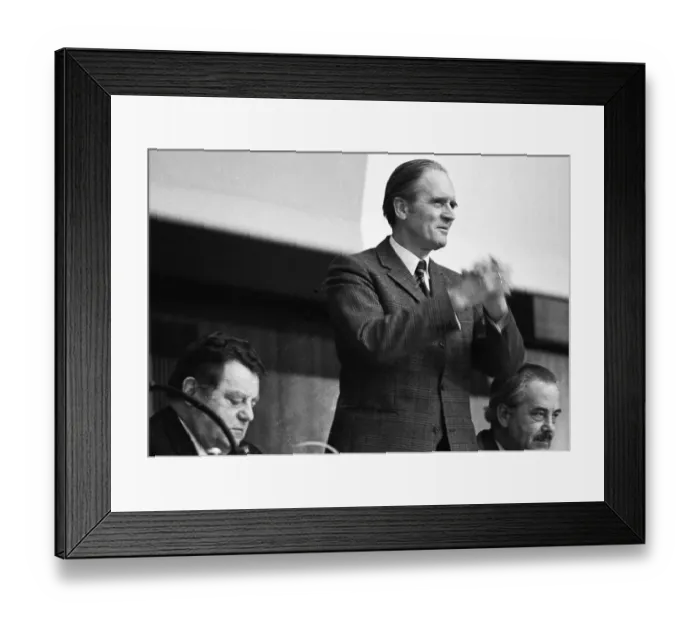 Framed Print : A rally of the Christian Democratic Union (CDU) with CSU Chairman Franz-Josef Strauss in Duisburg on 12 December 1974