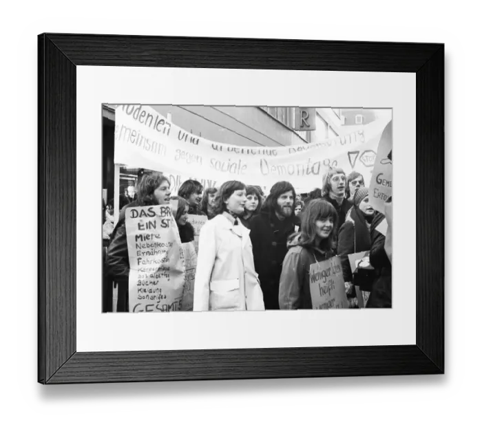 Framed Print : Students, mostly from universities in North Rhine-Westphalia