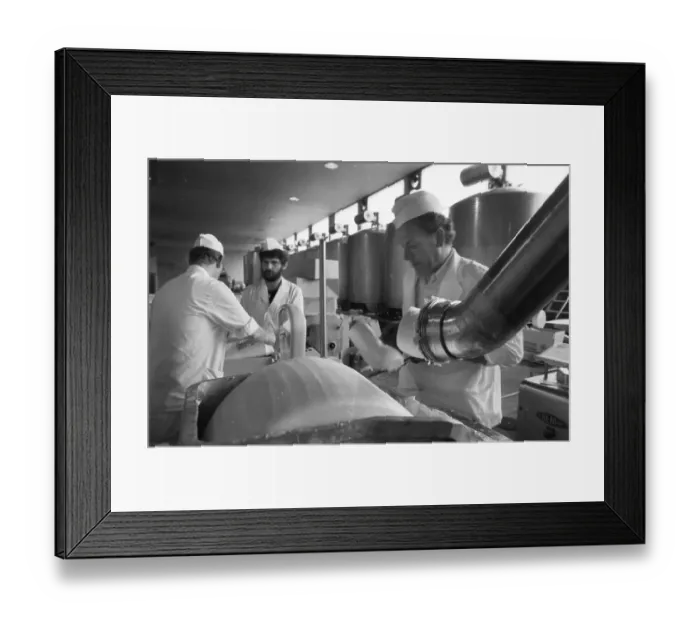 Framed Print : The work of the Westmilch dairy in the production of butter on 28 Framed Print : The work of the Westmilch dairy in the production of butter on 28