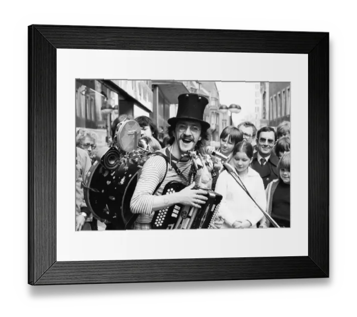 Framed Print : Artists from France performed at a street festival on 09