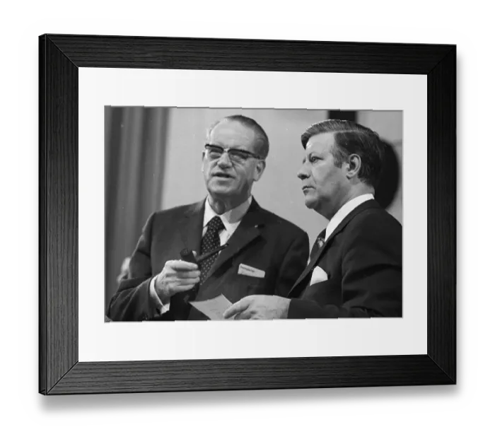 Framed Print : Personalities from politics, business and culture from the years 1965-71