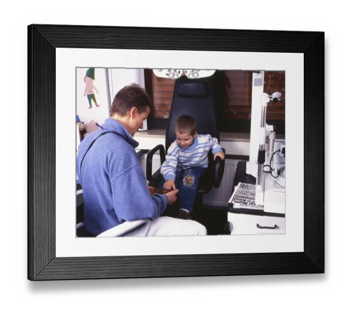 Framed Print : The regular check-up at the ophthalmologist Framed Print : The regular check-up at the ophthalmologist
