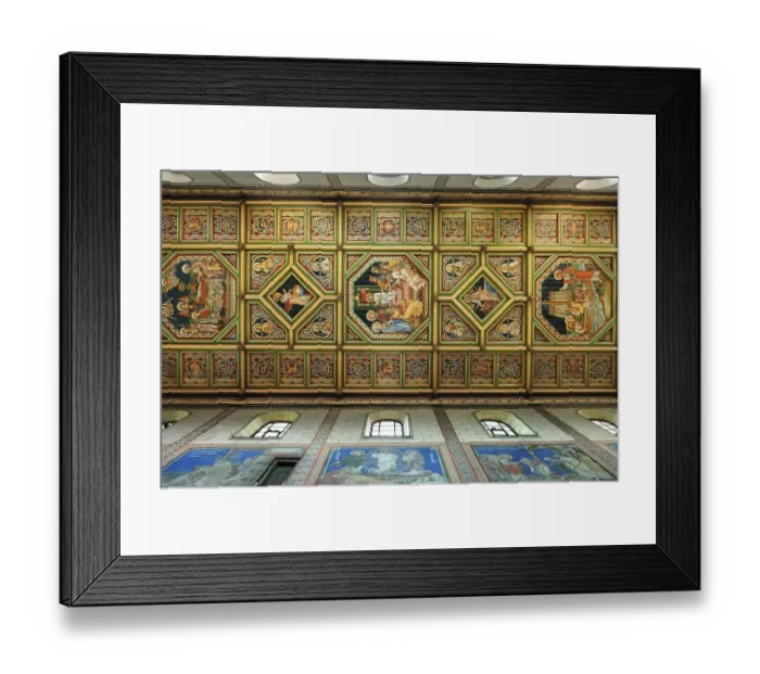 Framed Print : Coffered ceiling in the church of St