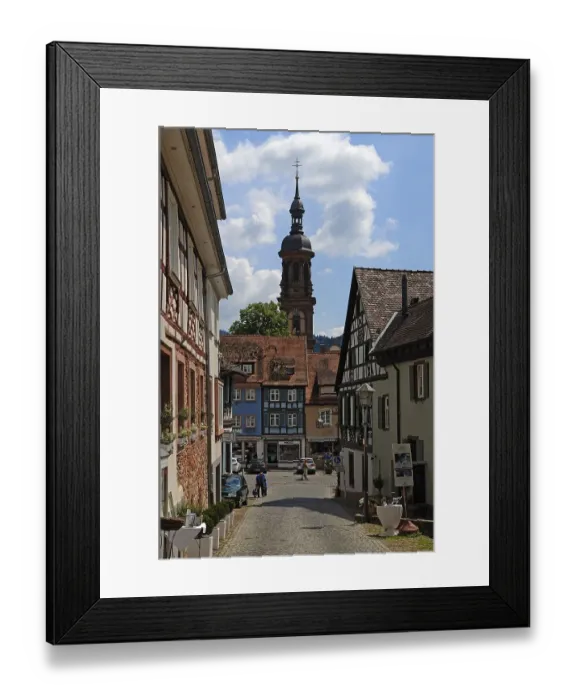 Framed Print : Old half-timbered houses in the Egelgasse with a view of the St