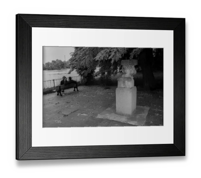 Framed Print : Germany, Berlin, 27 June 1991, sculpture on the banks of the Spree
