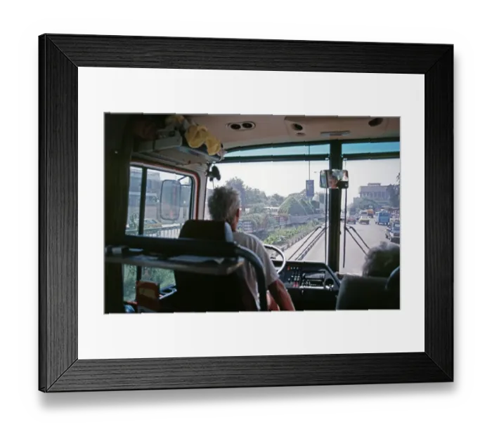 Framed Print : Bus ride through Pyramid Road to Giza Framed Print : Bus ride through Pyramid Road to Giza