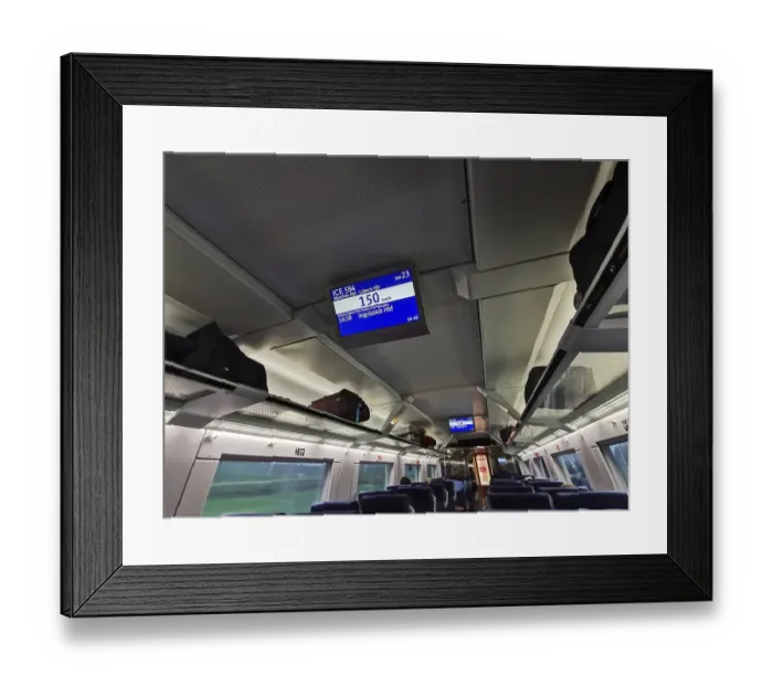 Framed Print : Screen in a Deutsche Bahn IC train Framed Print : Screen in a Deutsche Bahn IC train