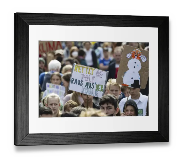 Framed Print : Fridays for Future demonstration on 25 September 2022 in Cologne