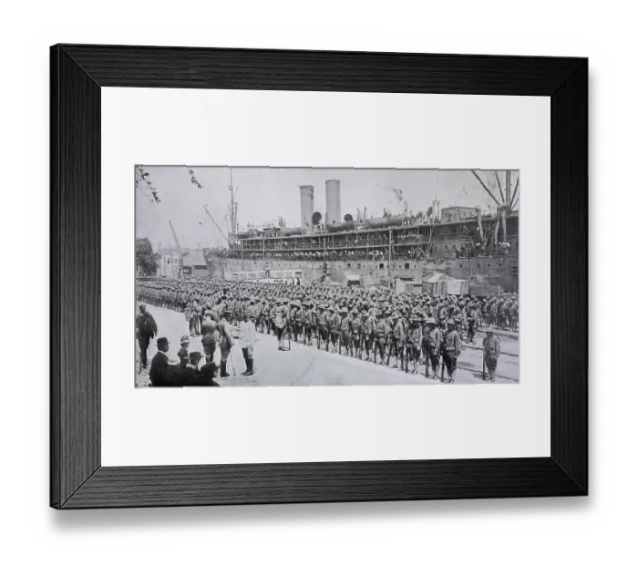 Framed Print : American troops after disembarking