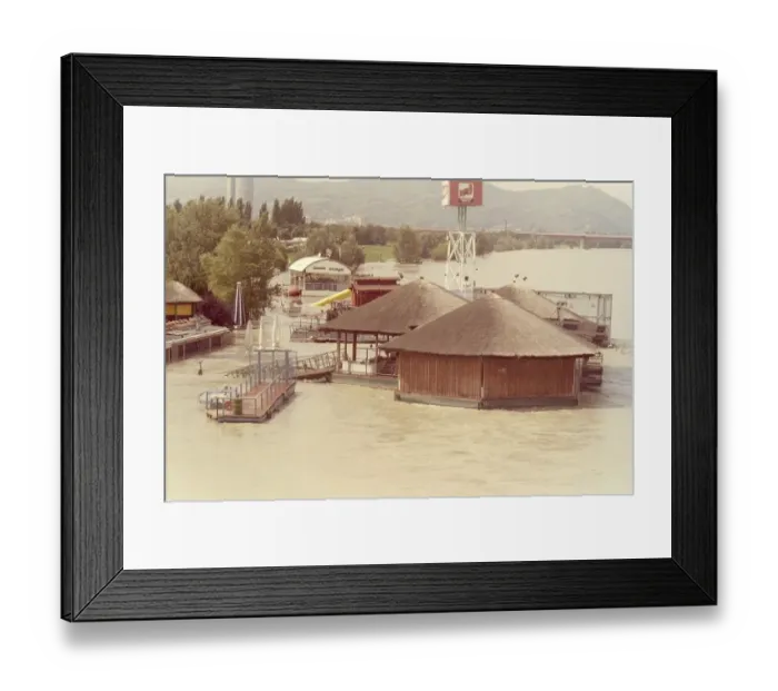 Framed Print : Vienna, Danube floods, September 2004