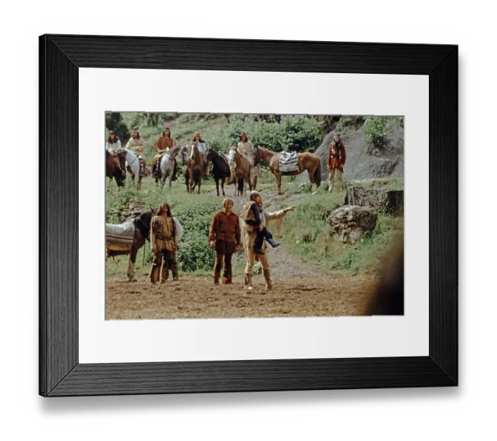 Framed Print : Pierre Brice as Winnetou and other actors in The Treasure in Silver Lake