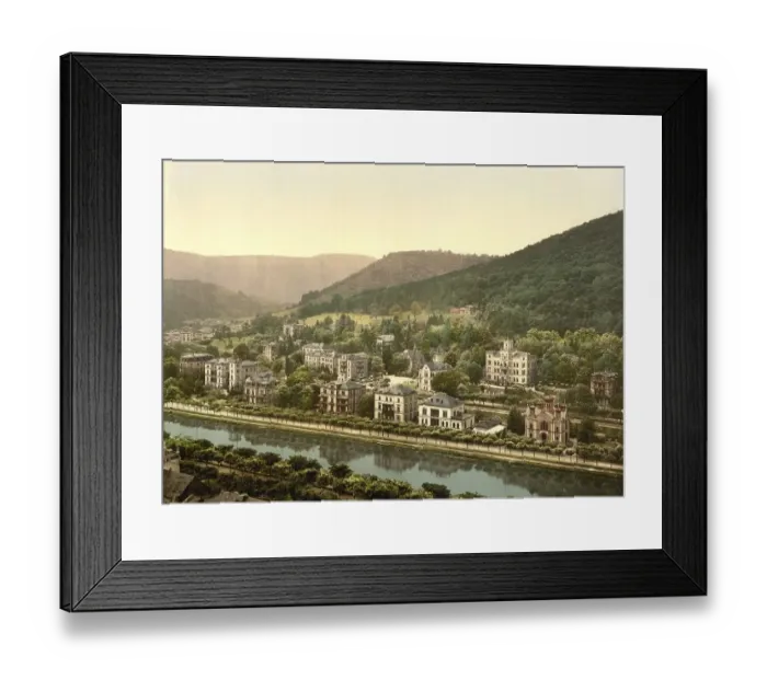 Framed Print : Bad Ems, Hesse, Germany, Historic Framed Print : Bad Ems, Hesse, Germany, Historic
