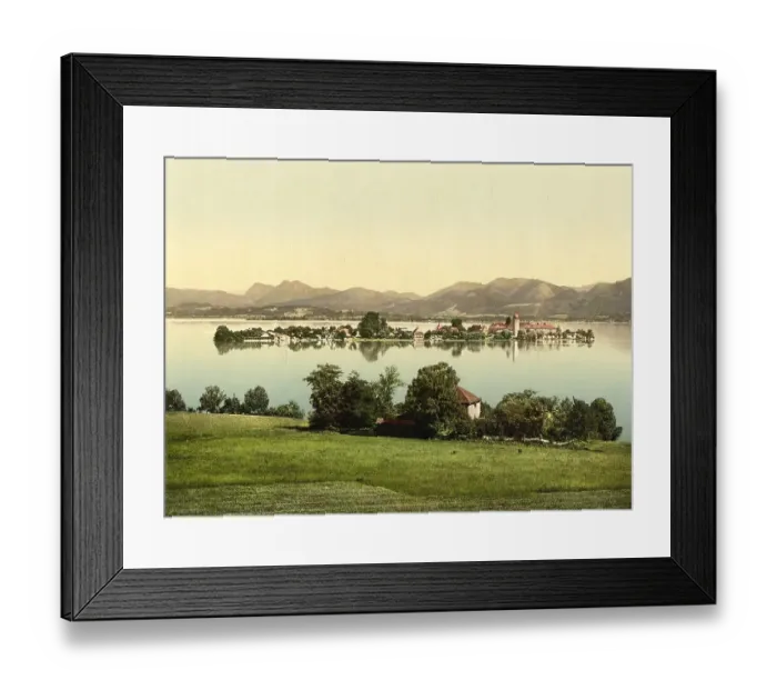 Framed Print : Fraueninsel in Chiemsee, Bavaria, c Framed Print : Fraueninsel in Chiemsee, Bavaria, c