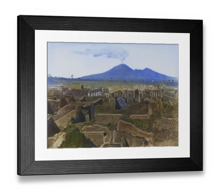 Framed Print : The excavations at the ruined site of Pompeii in 1880