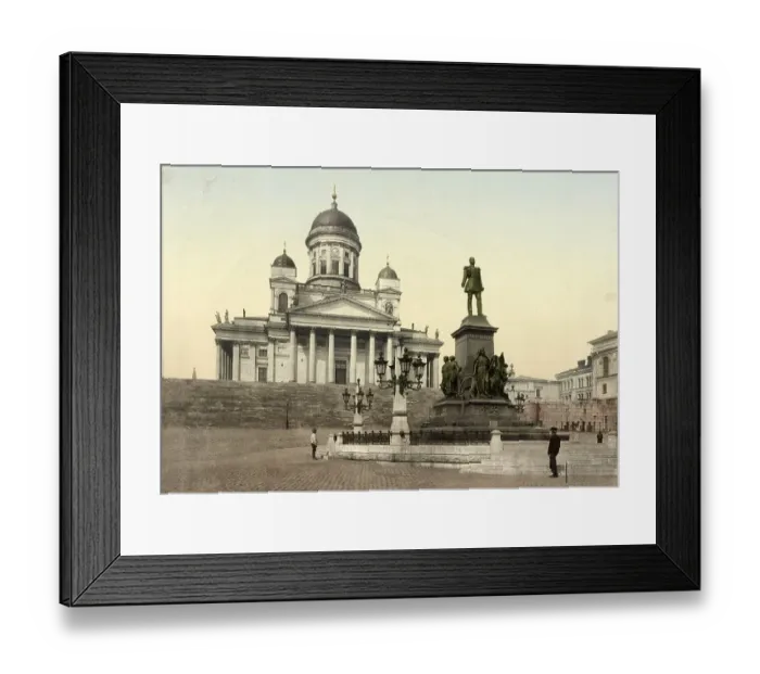 Framed Print : Monument to D'Alexandre II in front of the cathedral