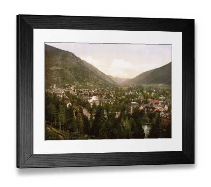 Framed Print : General view, Town of Luchon, Pyrenees Framed Print : General view, Town of Luchon, Pyrenees
