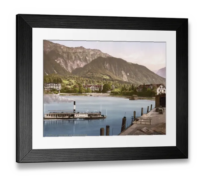 Framed Print : Bonigen vom Lake Brienz, Bernese Oberland Framed Print : Bonigen vom Lake Brienz, Bernese Oberland