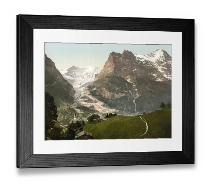 Framed Print : Grindelwald, Kirche und Eiger, Bernese Oberland
