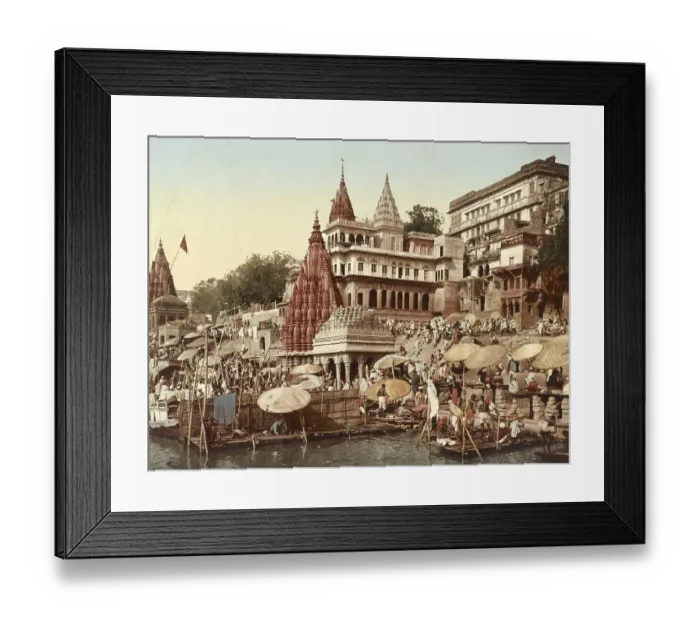 Framed Print : Benares, Varanasi. Palace of Maharaja of Indore