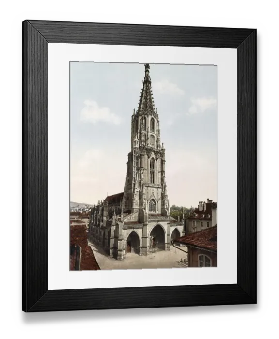 Framed Print : The Basel Minster is a religious building in the Swiss city of Basel