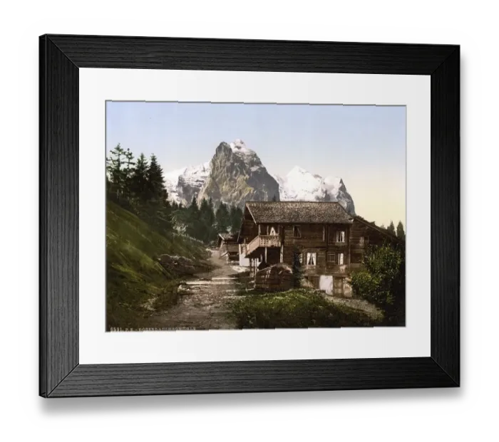 Framed Print : Rosenlaui, mit Saegewerk, Bernese Oberland