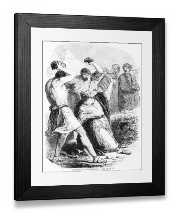 Framed Print : Stoning of the Sabbath desecrator