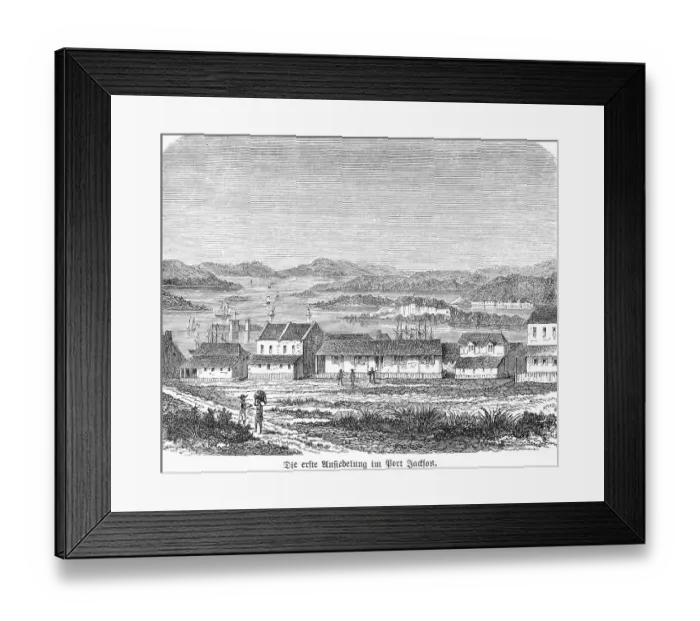 Framed Print : Port Jackson, English settlement Framed Print : Port Jackson, English settlement