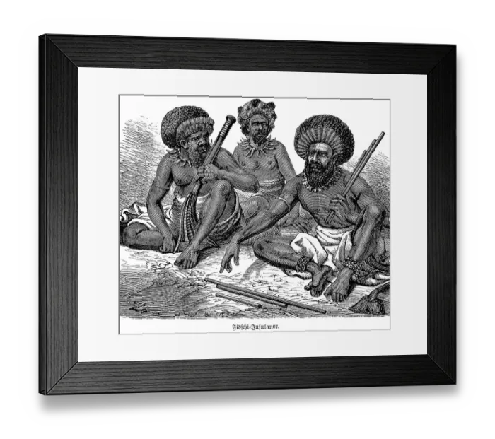 Framed Print : Fiji Islanders, Native, Sitting Framed Print : Fiji Islanders, Native, Sitting